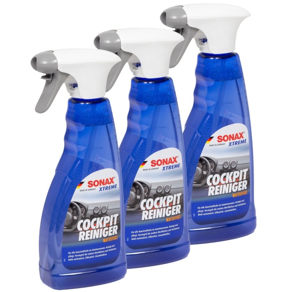 Set 3 Buc Sonax Xtreme Cockpit Cleaner Matt Finish Solutie Curatat Bord Efect Mat 500ML 283241